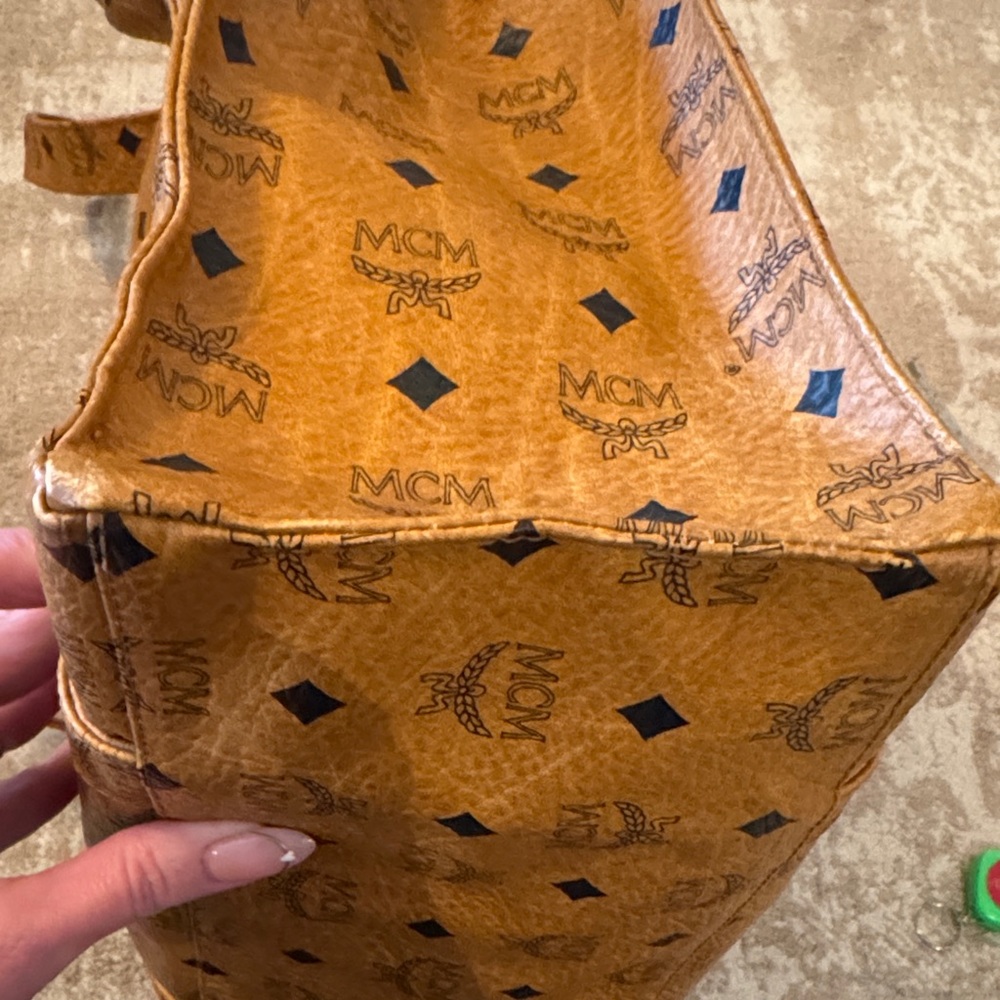 MCM Cognac Monogram Tote Bag - Picture 12 of 15